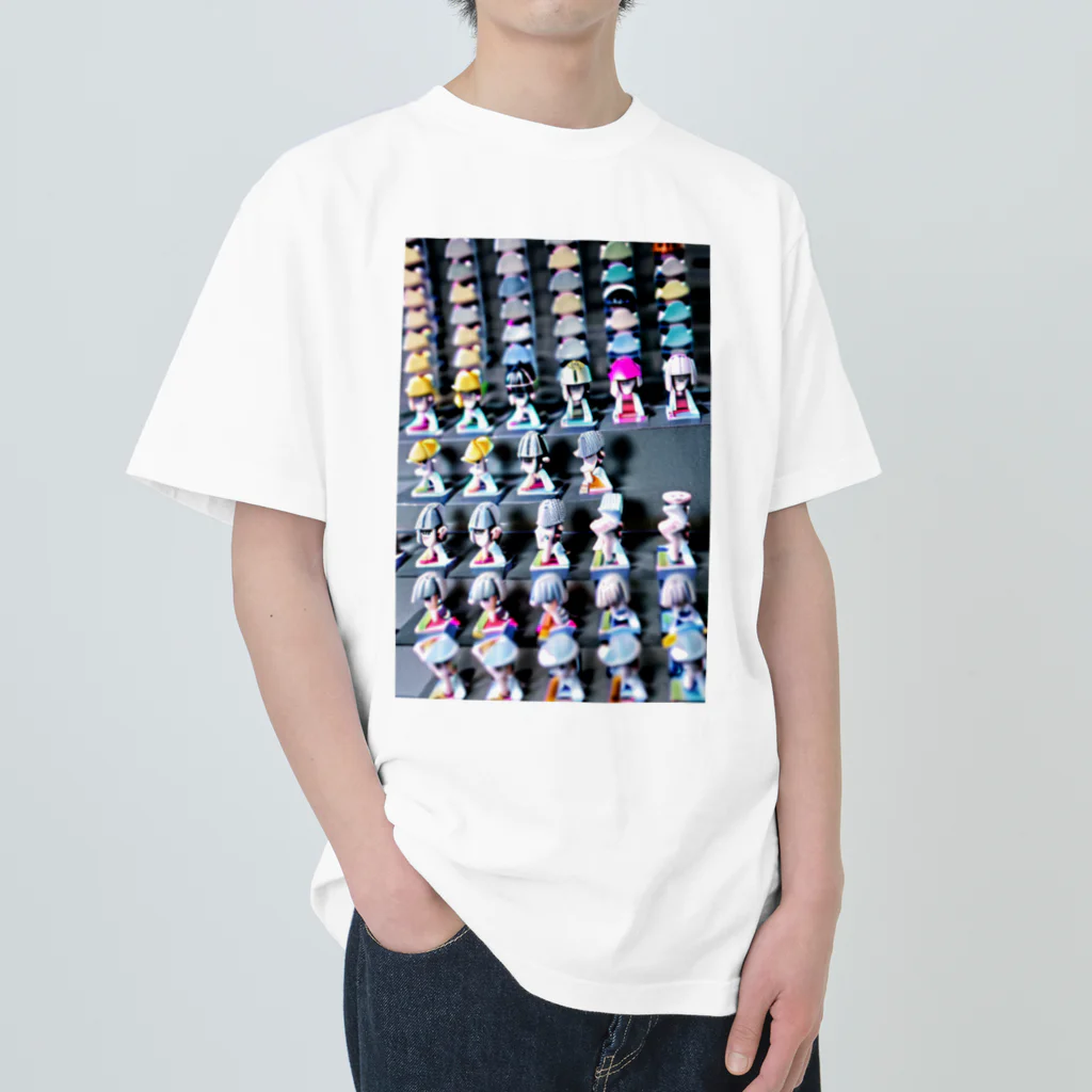 momonekokoの彩り豊かな小さなフィギュアたち Heavyweight T-Shirt