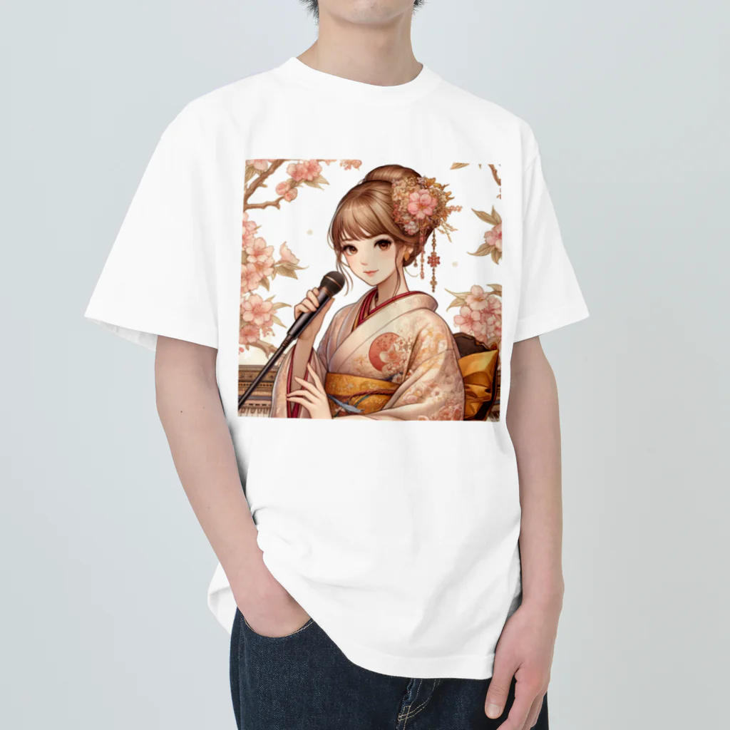 かるるんショップの桜と新人歌手と　 Heavyweight T-Shirt