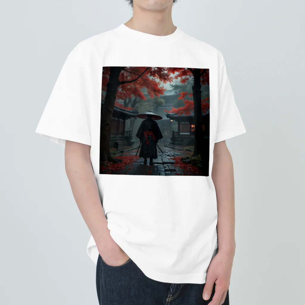 中村マコトの雨の中の侍 Heavyweight T-Shirt