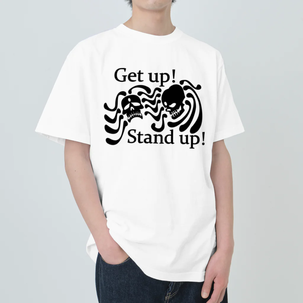 『NG （Niche・Gate）』ニッチゲート-- IN SUZURIのGet Up! Stand Up!(黒) ヘビーウェイトTシャツ