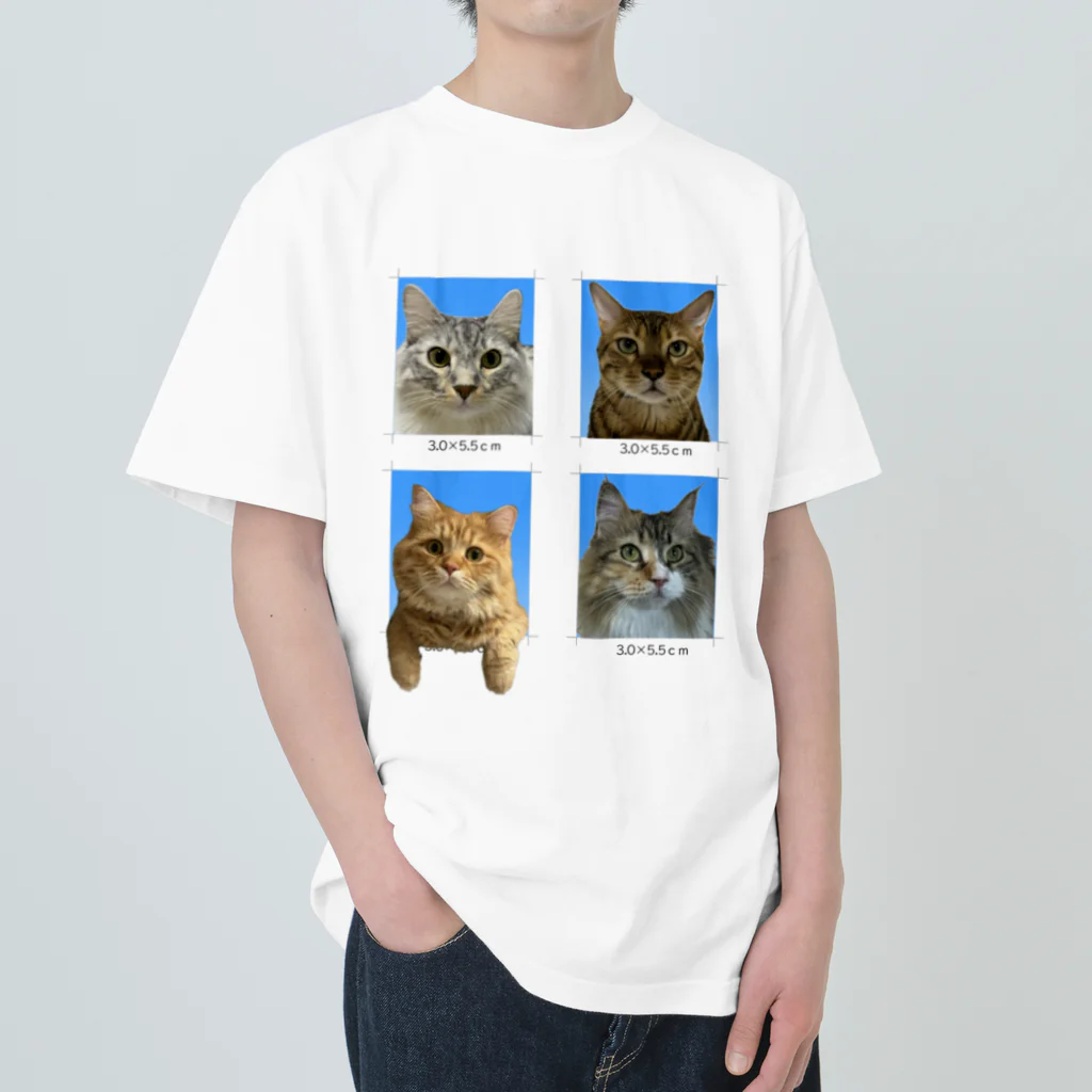 オルカネロの我が猫証明写真グッズ Heavyweight T-Shirt