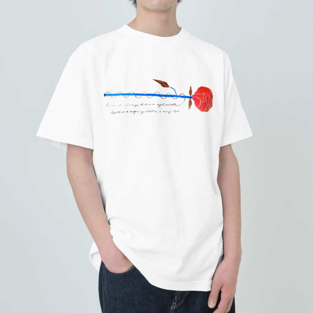 ENFAB DESIGN WORKSのレッドローズ Heavyweight T-Shirt