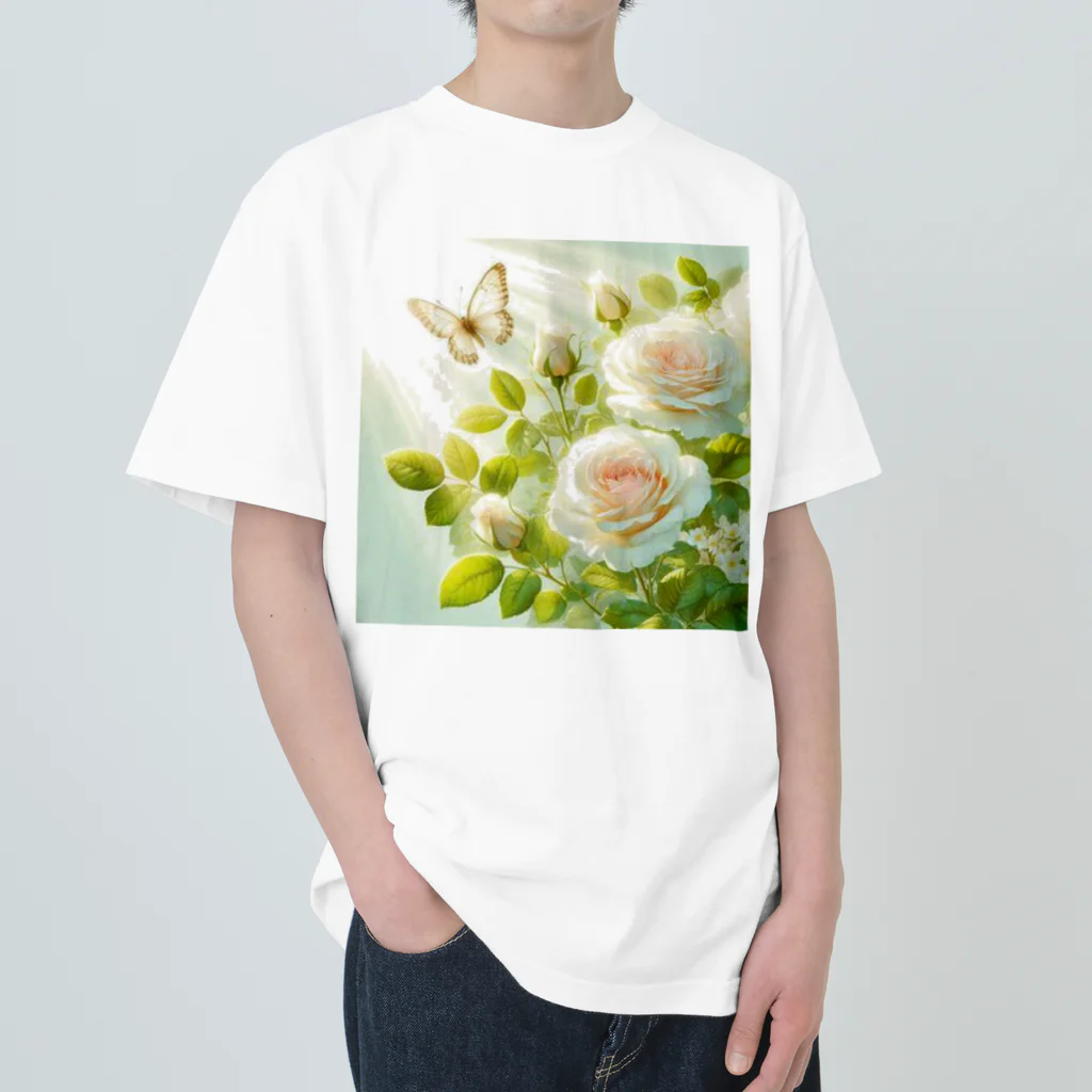 Rパンダ屋の「白薔薇」グッズ Heavyweight T-Shirt