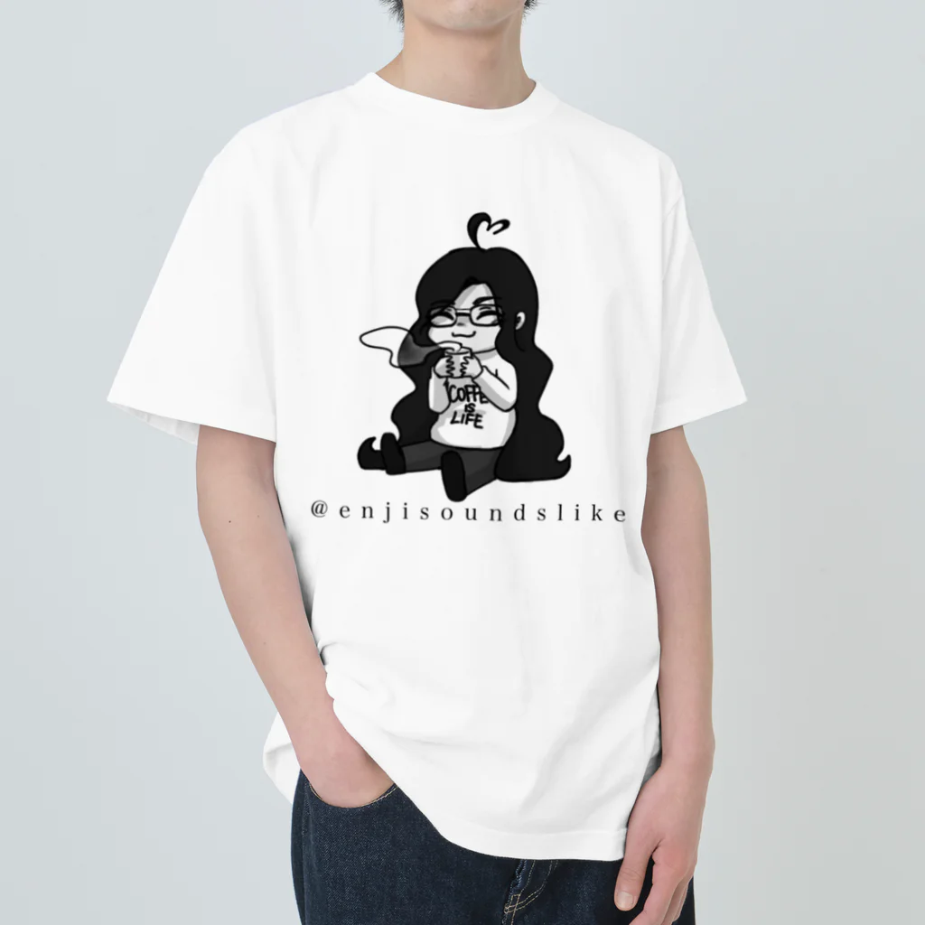 Enji公式グッズショップのかわいいえんじ - Coffe is Life Heavyweight T-Shirt