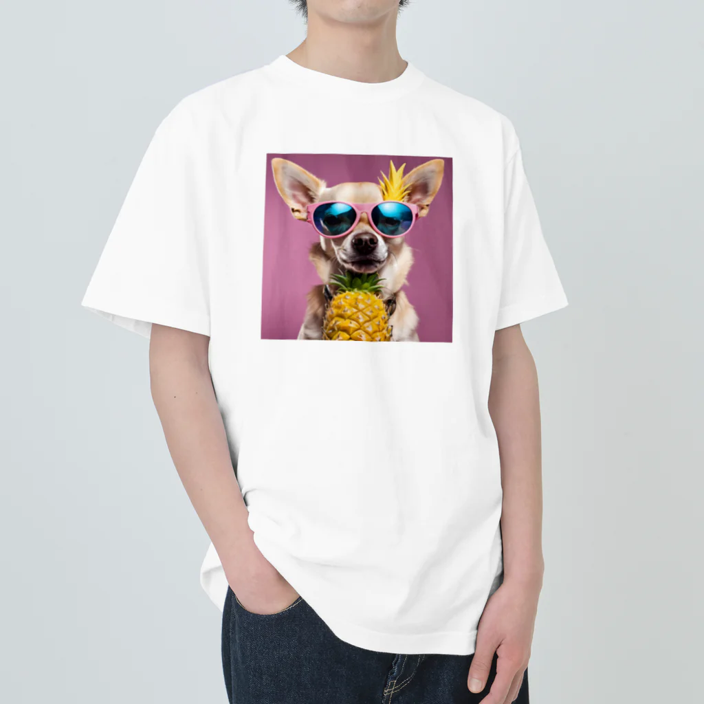 ハワイライフのイケてるパイナップル犬 Heavyweight T-Shirt