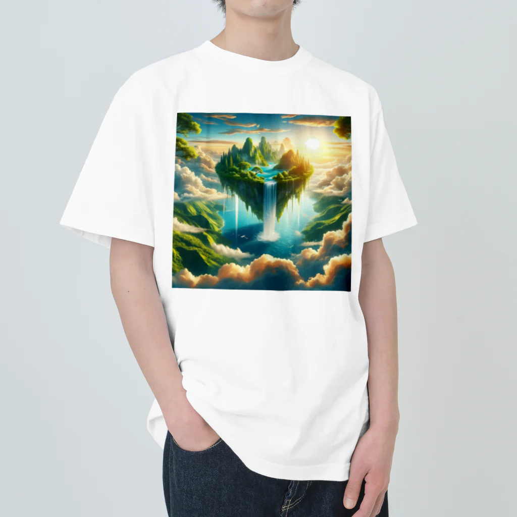 DQ9 TENSIの空高く浮かぶ伝説の島 ヘビーウェイトTシャツ