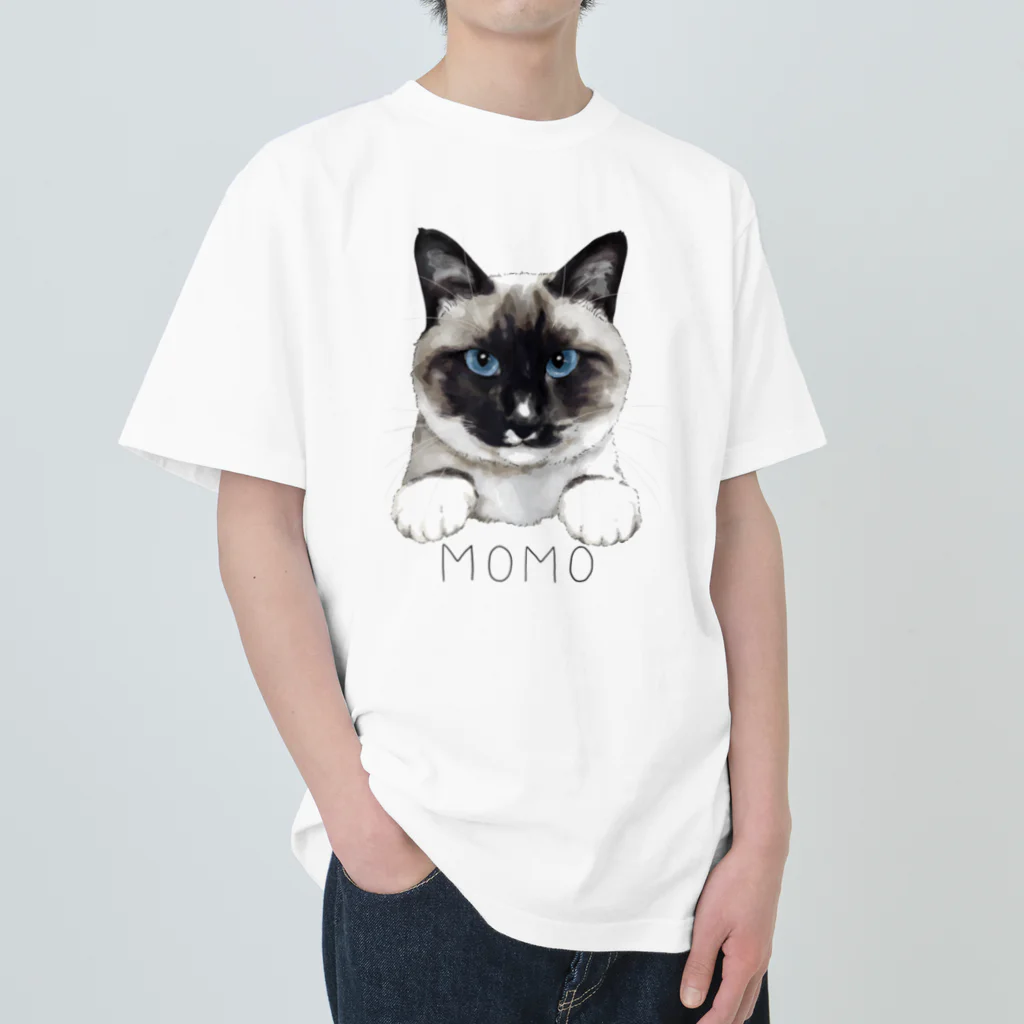 みきぞーん｜保護猫 ミッキー画伯と肉球とおともだちのmomo ヘビーウェイトTシャツ