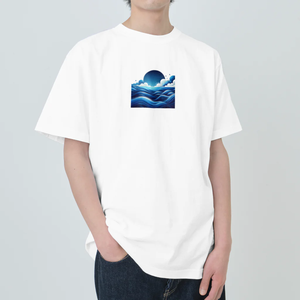 海の幸のコバルトブルーの海 Heavyweight T-Shirt