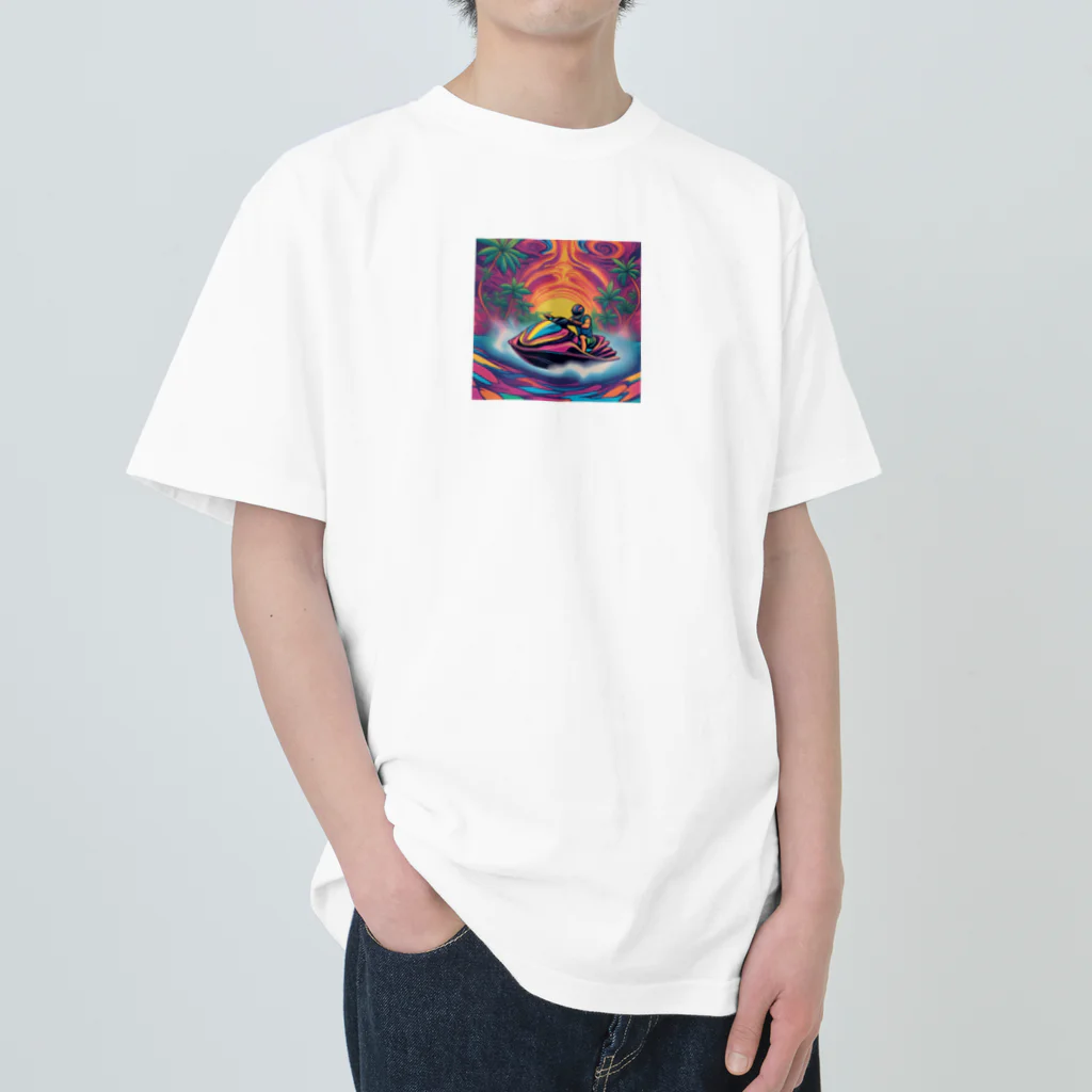 Yanchan_shopの真夏のジェットスキー ヘビーウェイトTシャツ