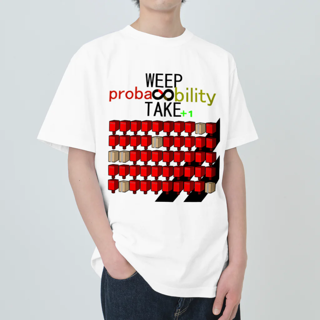 HADAKAGEKKO(WEEP＆TAKE)のWEEP＆TAKE probability ヘビーウェイトTシャツ