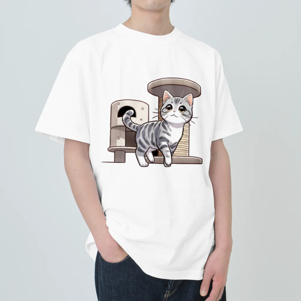 チェリモヤのねこタワー の 猫 Heavyweight T-Shirt