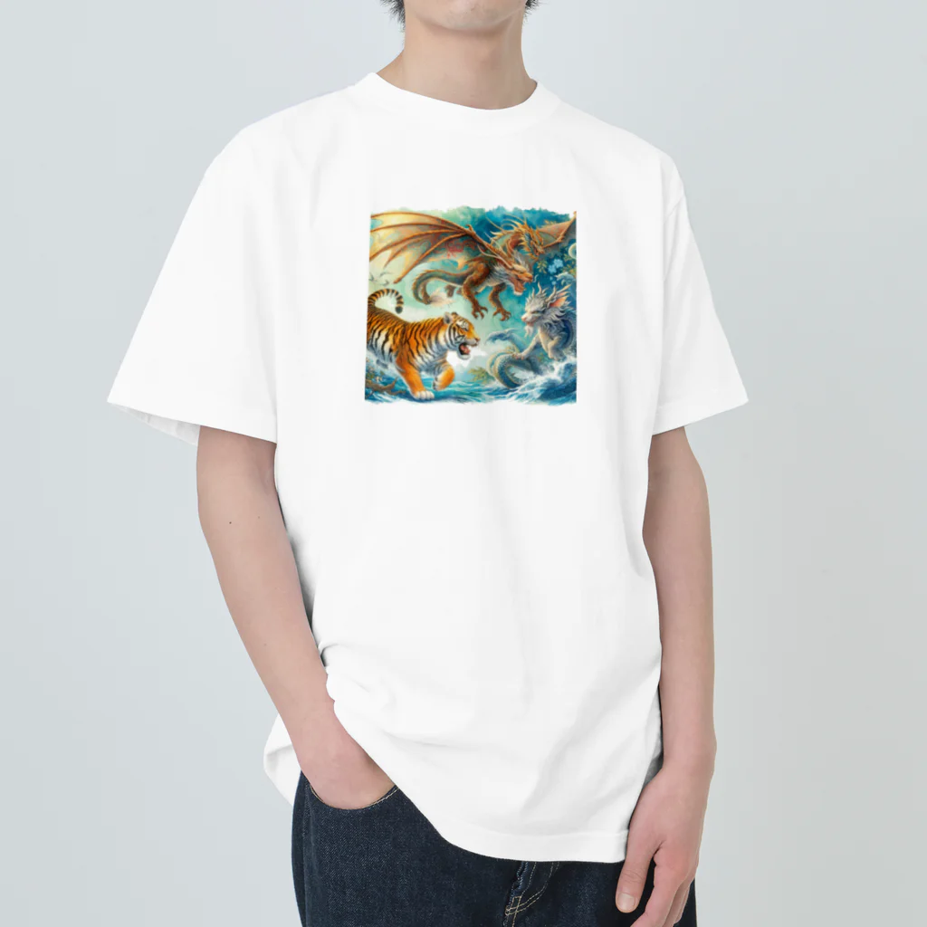 momonekokoの異世界の戦い ヘビーウェイトTシャツ