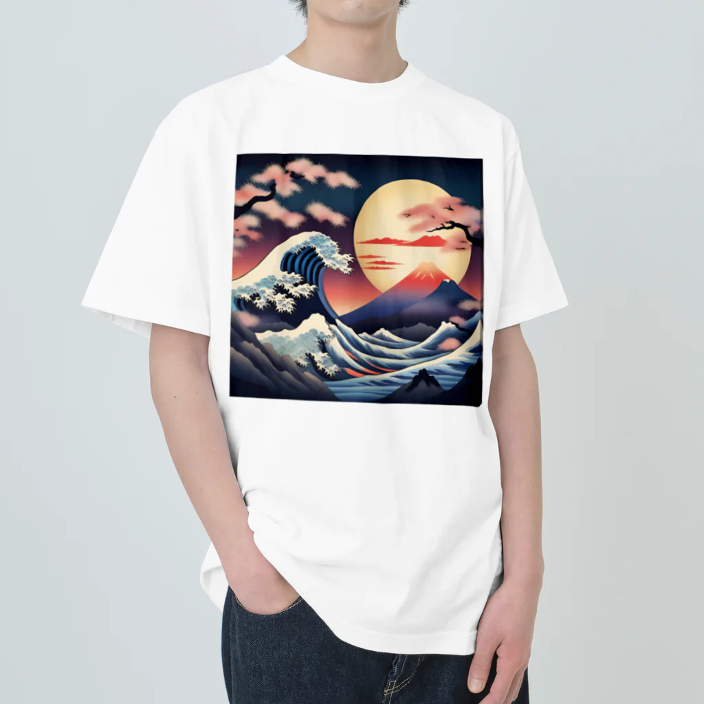 8890の浮世絵 ヘビーウェイトTシャツ