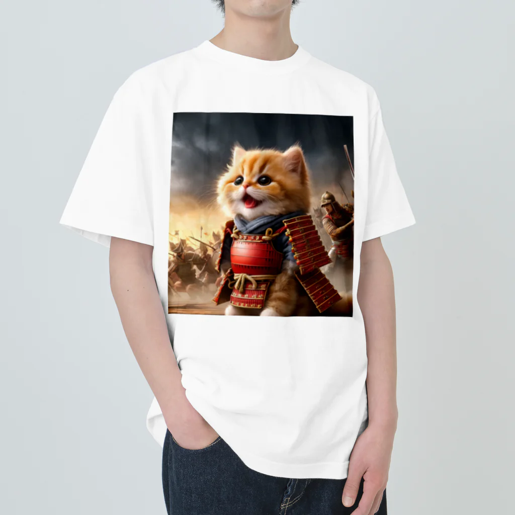 もふもふ日本史の戦ねこ Heavyweight T-Shirt