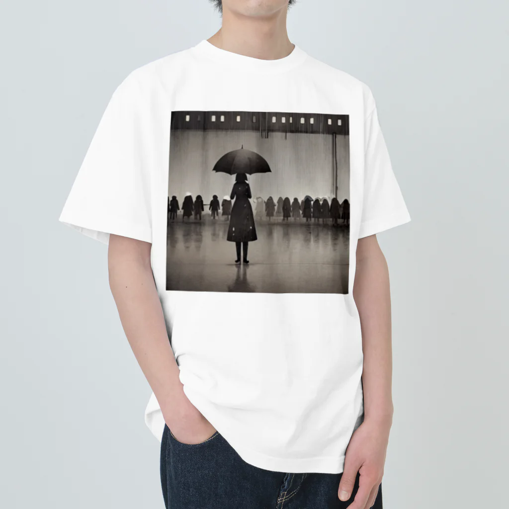 チョピの人と雨の雨 ヘビーウェイトTシャツ