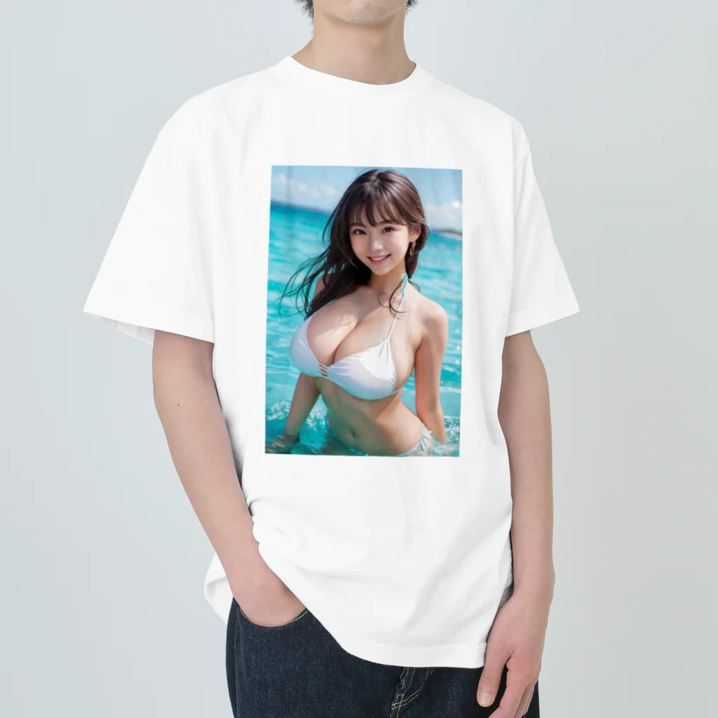 デジタル美女アートのAI美女グラビア４ ヘビーウェイトTシャツ