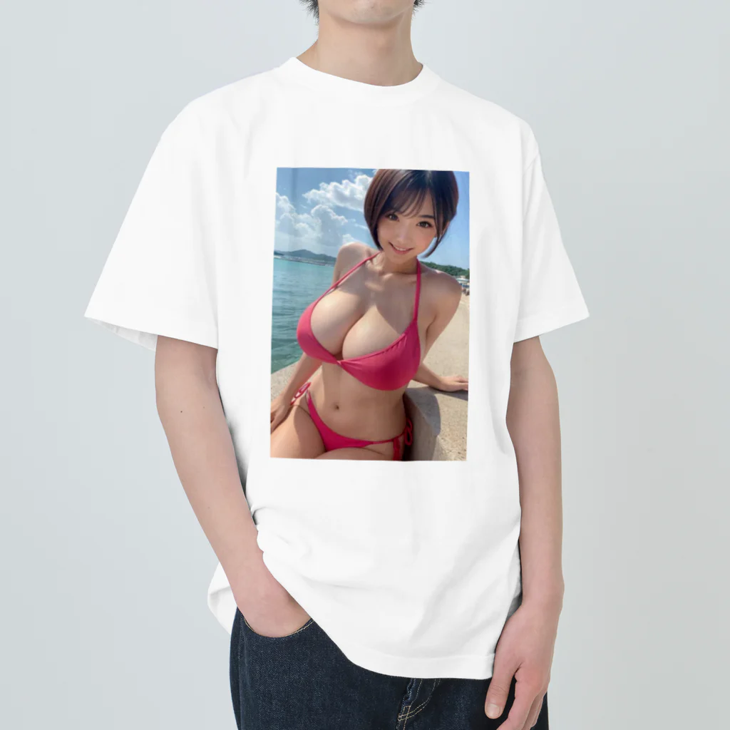 デジタル美女アートのAI美女グラビア５ Heavyweight T-Shirt