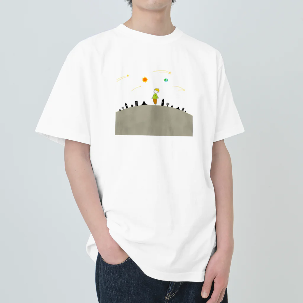 ゆきのアトリエの広い宇宙と男の子 Heavyweight T-Shirt