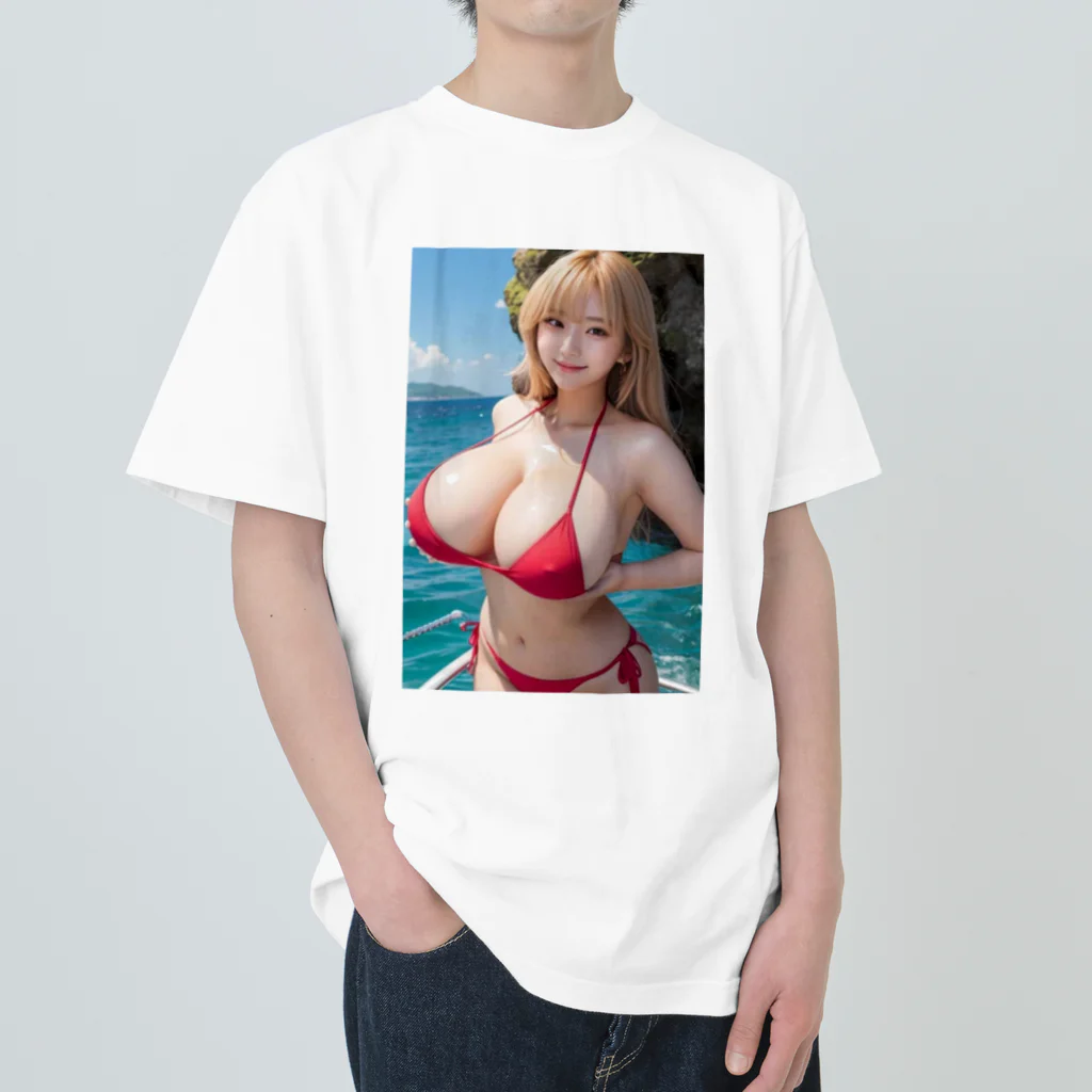 デジタル美女アートのAI美女グラビア10 Heavyweight T-Shirt