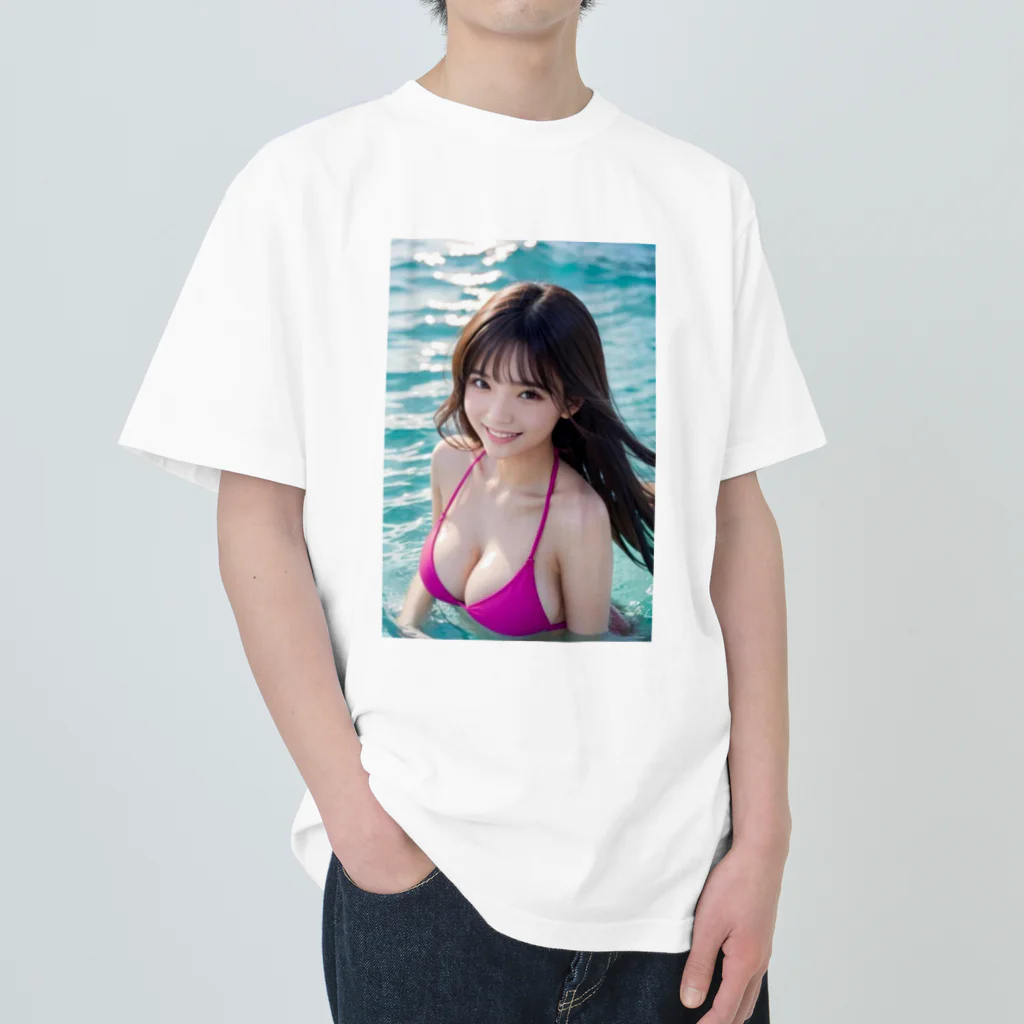 デジタル美女アートのAI美女グラビア11 ヘビーウェイトTシャツ
