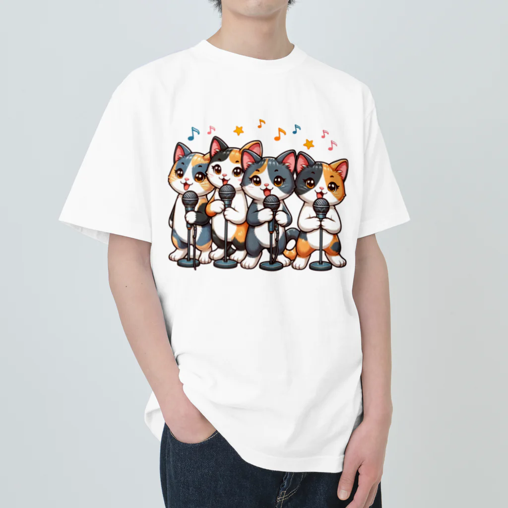 チェリモヤのねこコーラス 04 Heavyweight T-Shirt