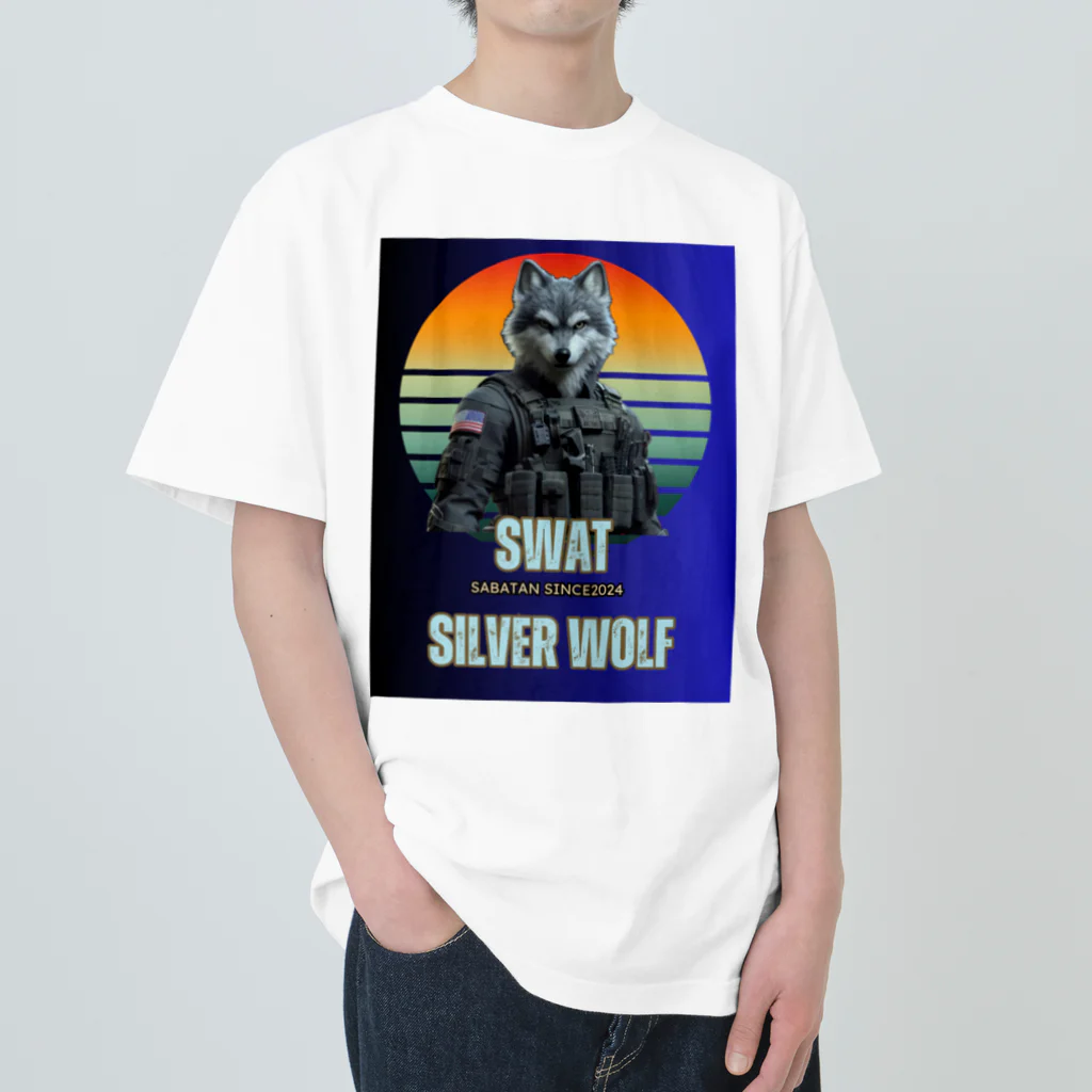 SaBATaNのSWAT シルバーウルフ1 ヘビーウェイトTシャツ