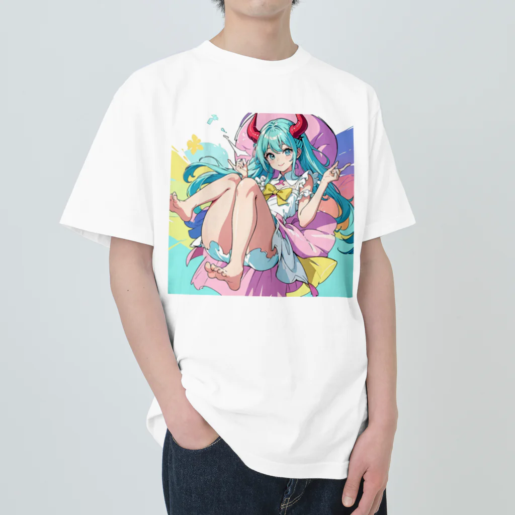 yozoraniyumeoの魔法悪魔少女 Heavyweight T-Shirt