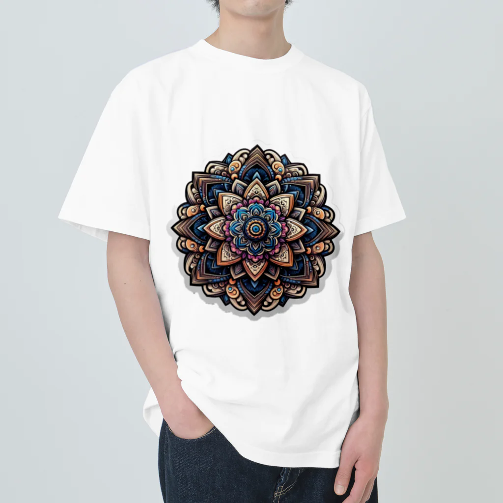 psychedelic mountainのmandala Heavyweight T-Shirt