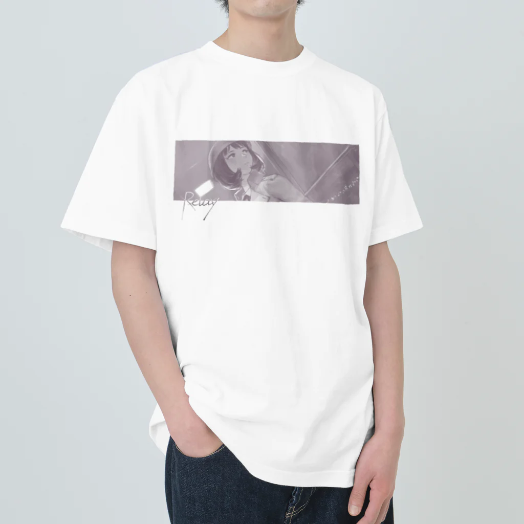 超水道の"Relay"ジャケットアート［Monochrome］ Heavyweight T-Shirt