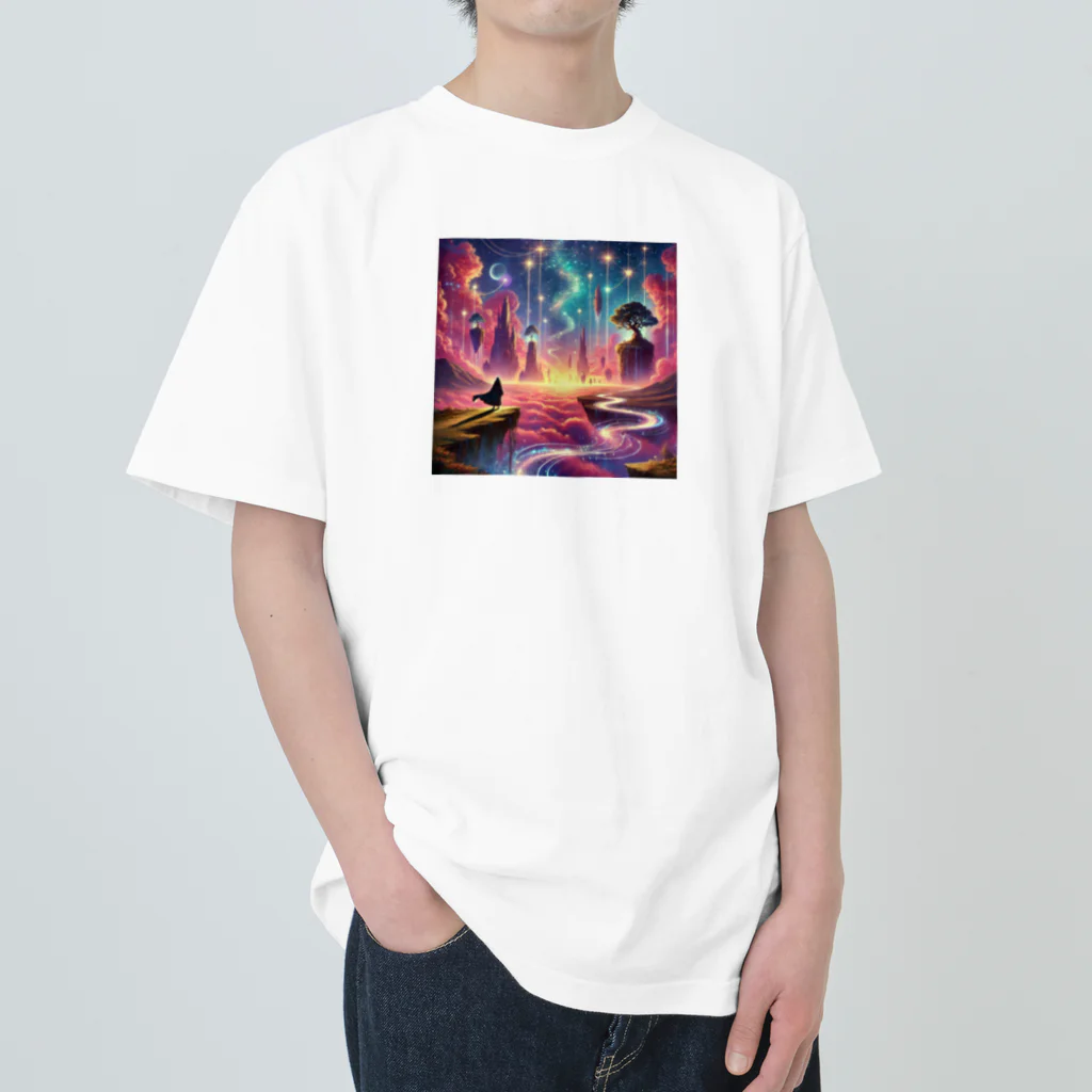 KIglassesのJourney Beyond the Horizon - 無限の旅路 ヘビーウェイトTシャツ