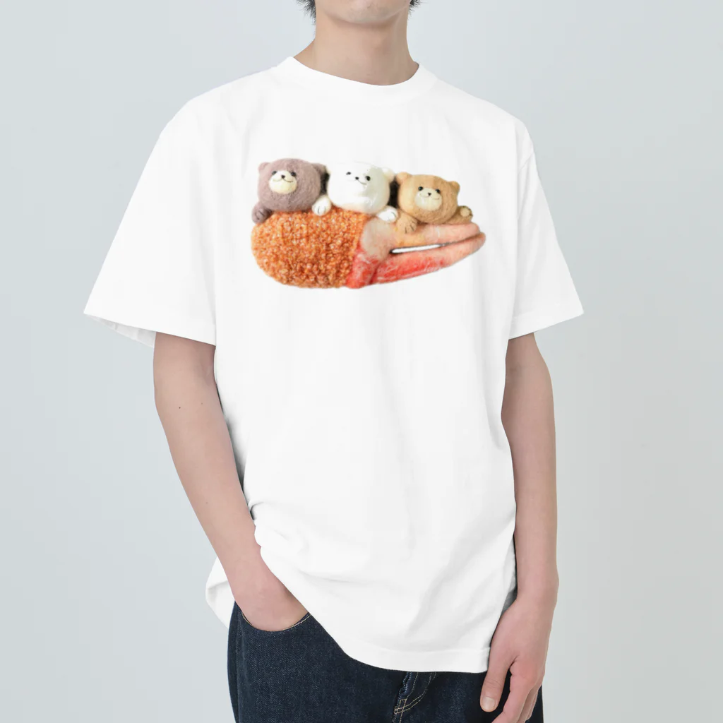 kumamia（くまみあ）のくまの３兄弟（カニ爪フライ） Heavyweight T-Shirt