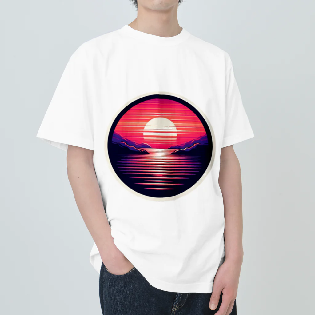 psychedelic mountainのsun set Heavyweight T-Shirt