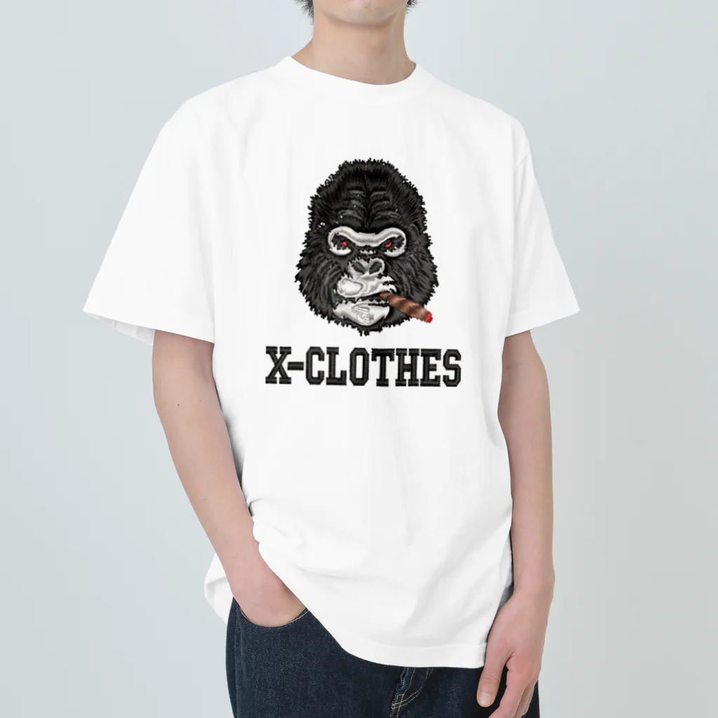 X-CLOTHESのボスゴリラ2　プリントです。 ヘビーウェイトTシャツ