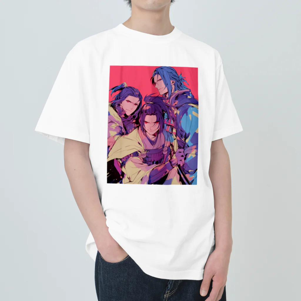 AQUAMETAVERSEの3人の戦国武将3019 ヘビーウェイトTシャツ