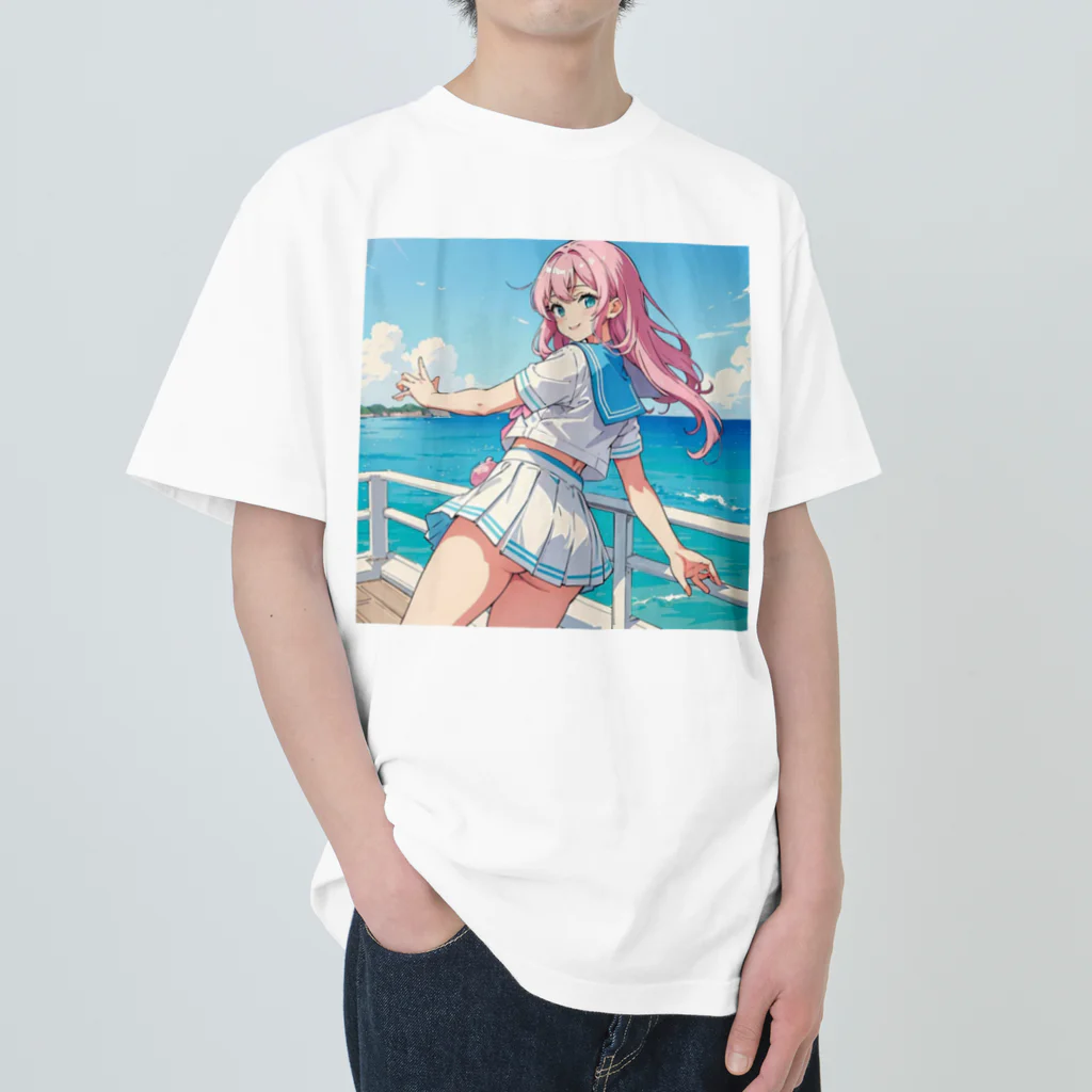 yozoraniyumeoの魔法セーラー少女 Heavyweight T-Shirt