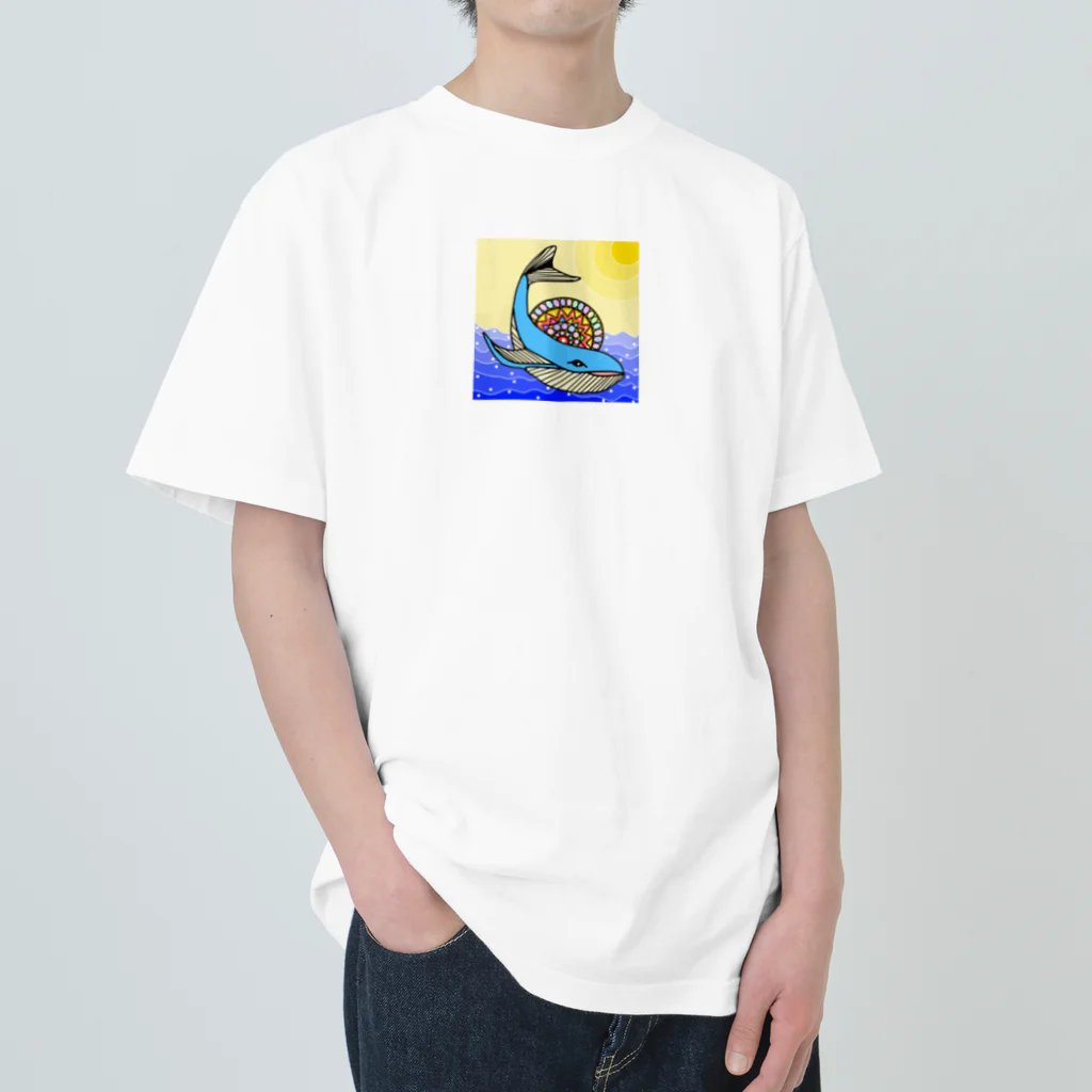 Yomi09のカラフルクジラ Heavyweight T-Shirt