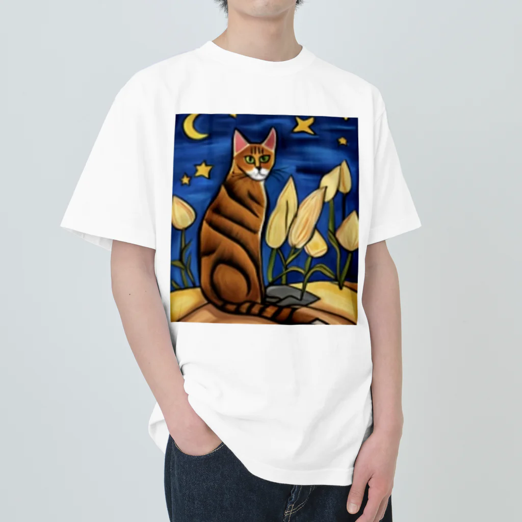 Ppit8の砂漠の夜 ヘビーウェイトTシャツ