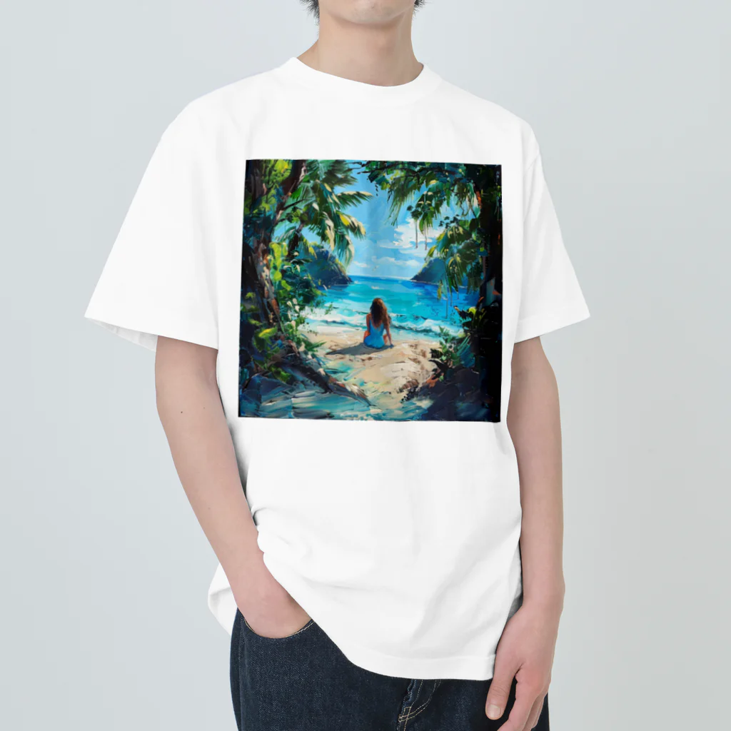 AQUAMETAVERSEのプライベートビーチでバカンス　Tomoe bb 2712 ヘビーウェイトTシャツ