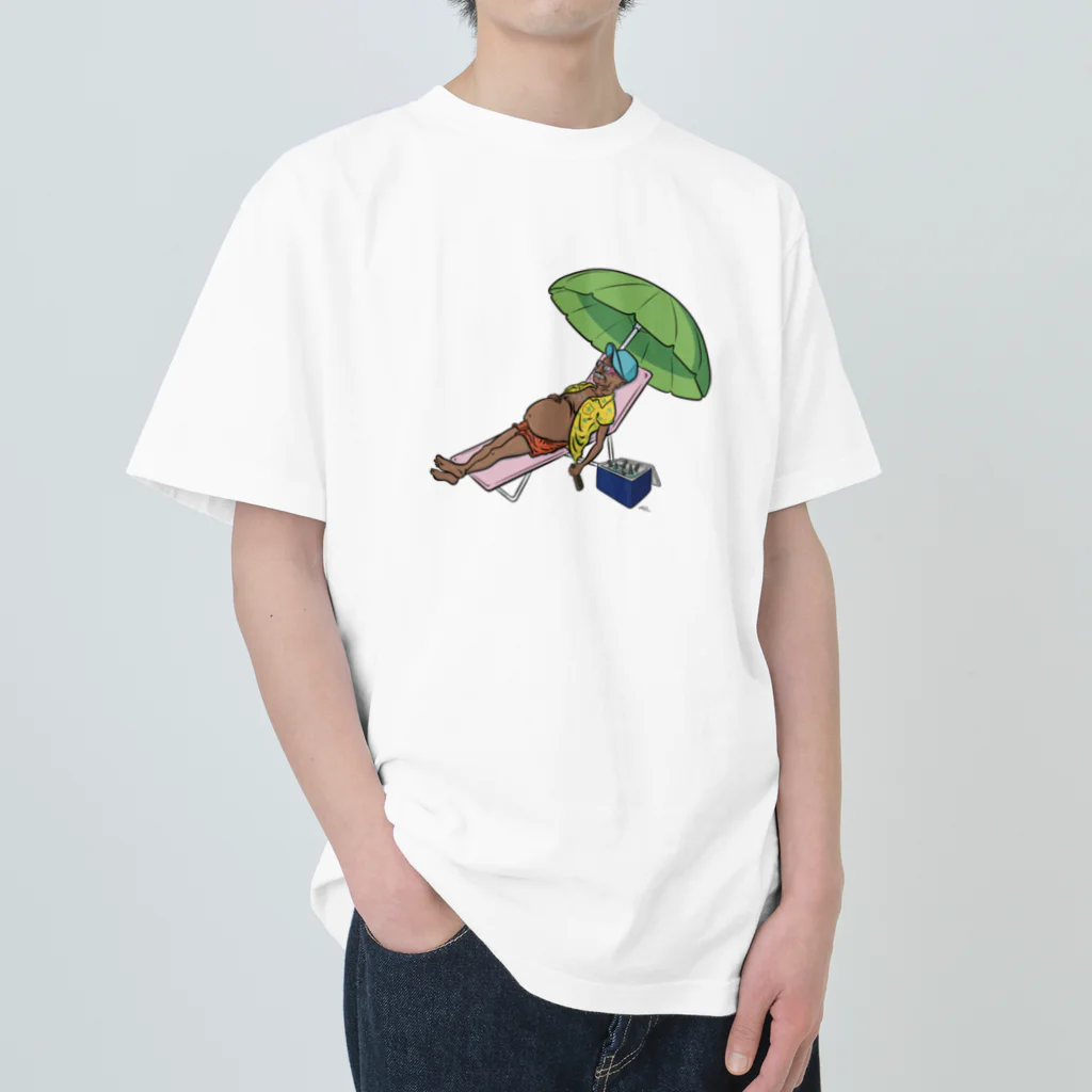 The GrandpaのThe Grandpa on the beach Heavyweight T-Shirt