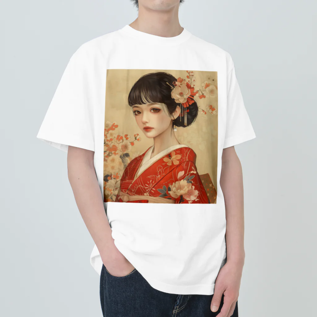 楚々想 so-so-soのUkiyo-e : Beautiful Japanese Girls Heavyweight T-Shirt