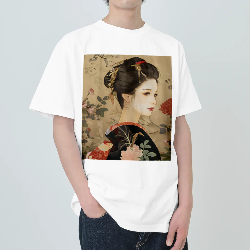 楚々想 so-so-soのUkiyo-e : Beautiful Japanese Girls ヘビーウェイトTシャツ