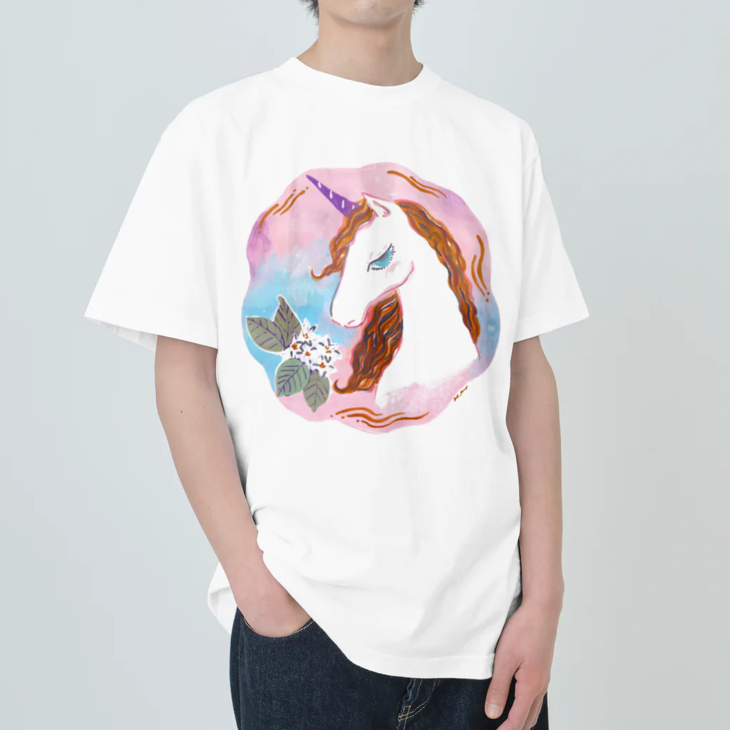 unicorn2018の花が咲いたのが嬉しくて。 Heavyweight T-Shirt