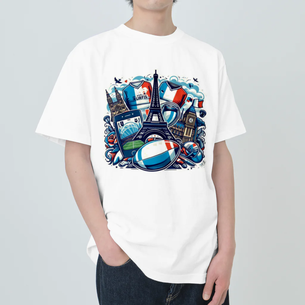 TrendWave Tokyoのパリ　ラグビー　オリンピック Heavyweight T-Shirt