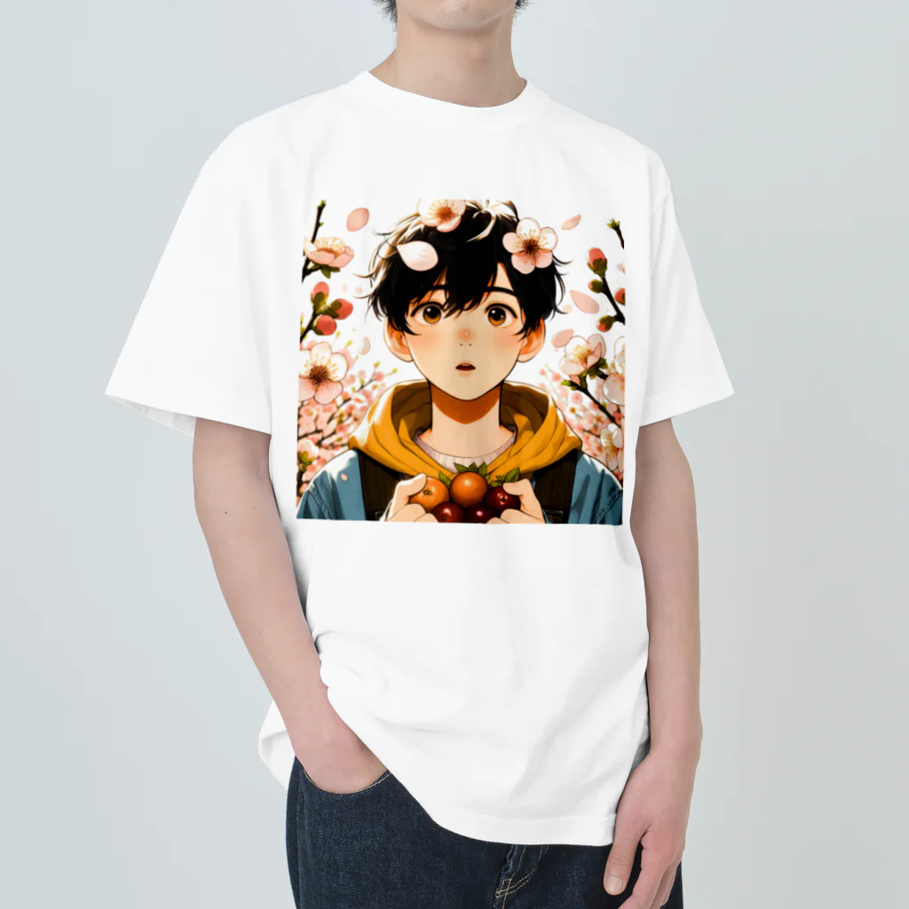 可愛い男の子イラスト販売所　By,keicyanの男の子　中学1年生　春 Heavyweight T-Shirt