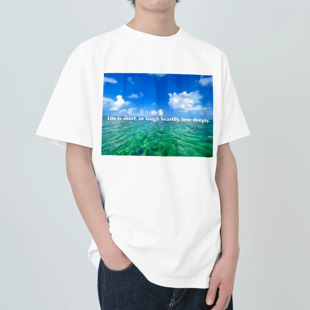 mizuphoto galleryのLife is short, so laugh heartily, love deeply. Heavyweight T-Shirt