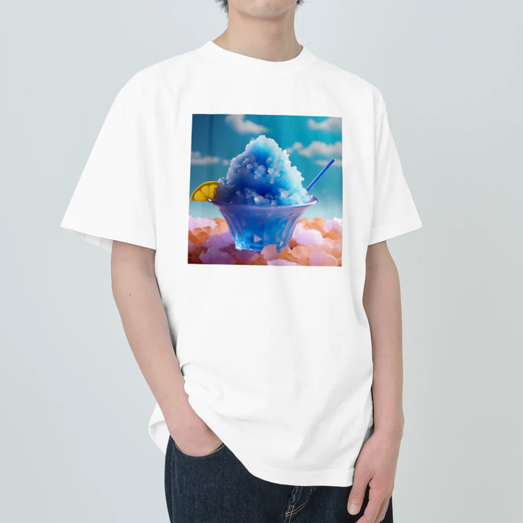 chan-takehaniの爽やかブルーの夏かき氷 ヘビーウェイトTシャツ