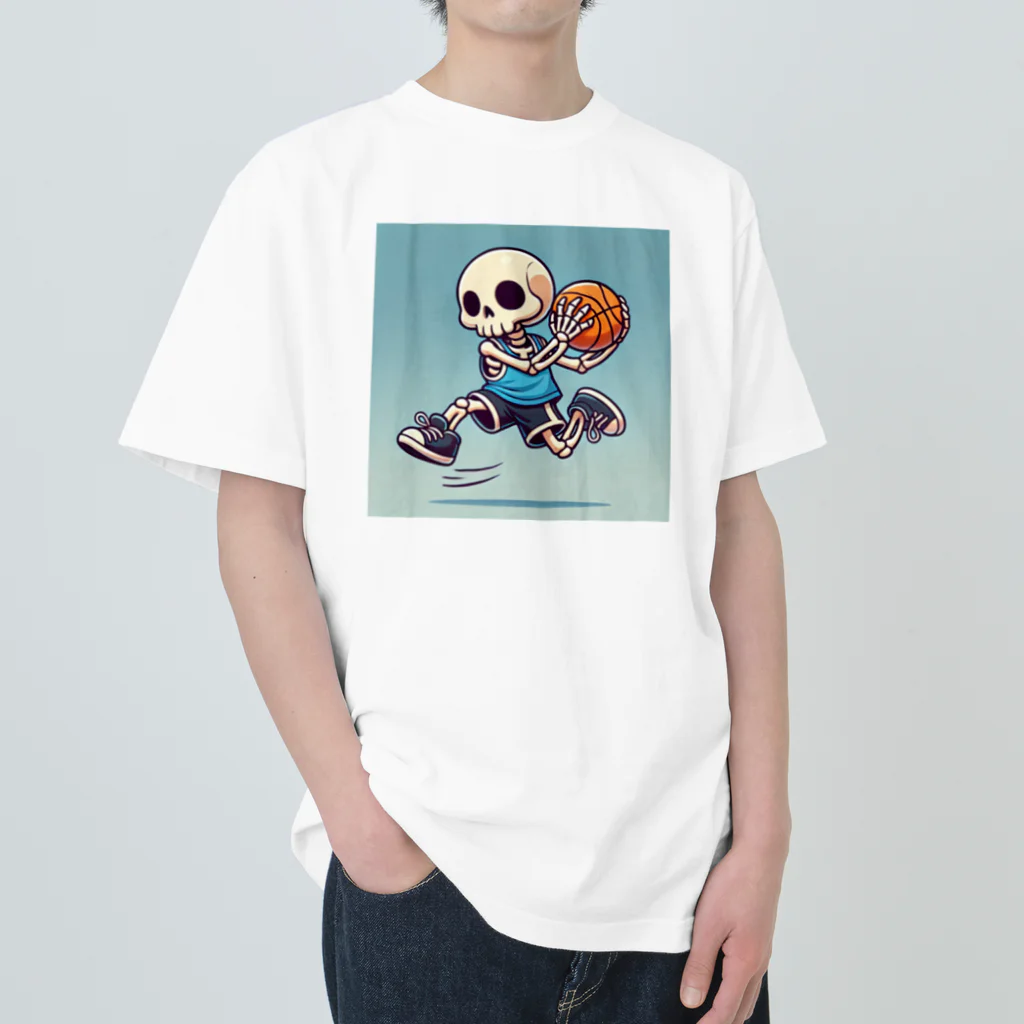 Oz techのスカルフープ：ゴーストプレイヤーのダンクショット Heavyweight T-Shirt