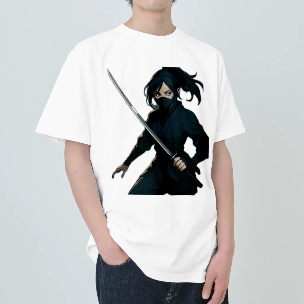 oto_jpのNinja Girl T-Shirt 女忍者Tシャツ Heavyweight T-Shirt