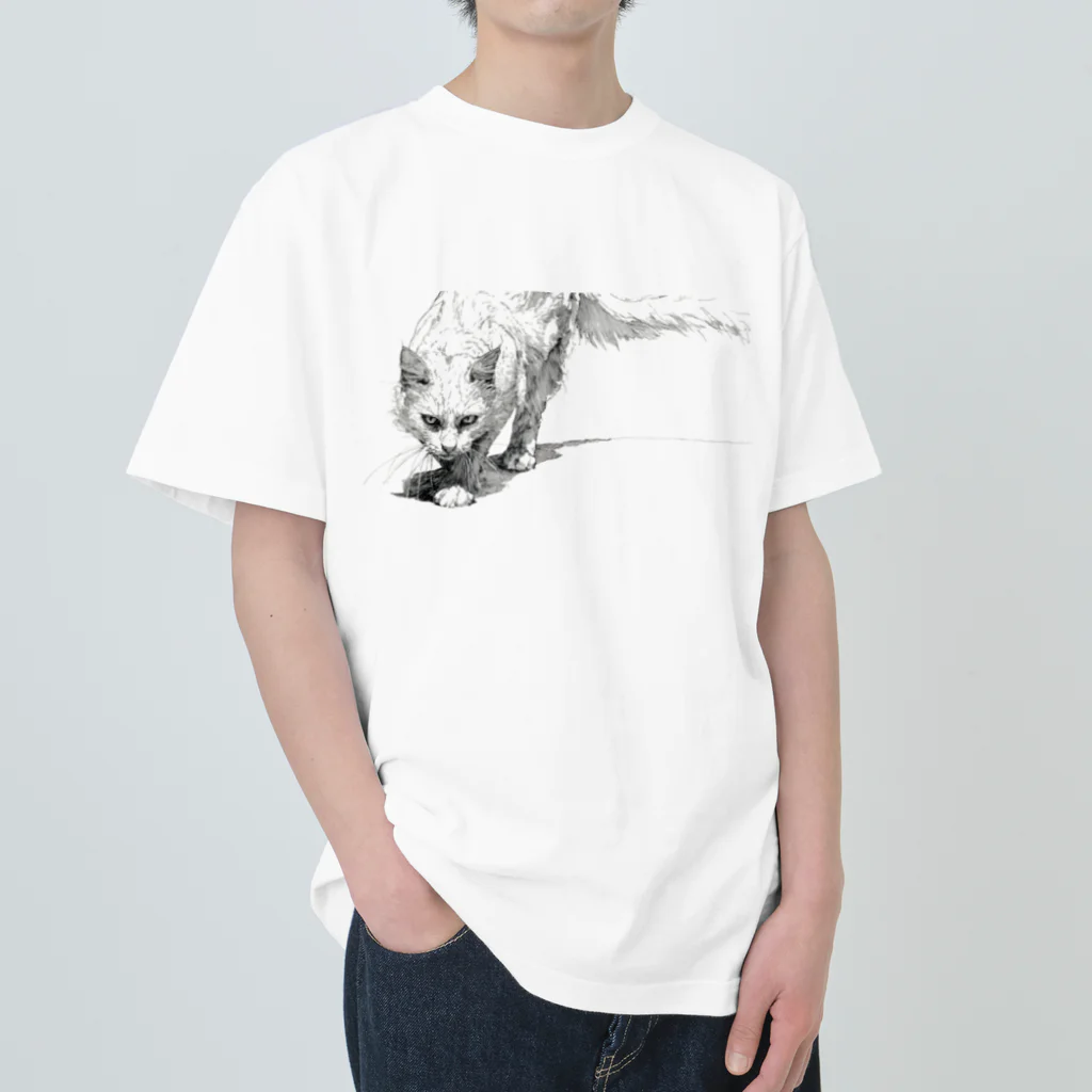 sperz shopの威嚇白猫 Heavyweight T-Shirt