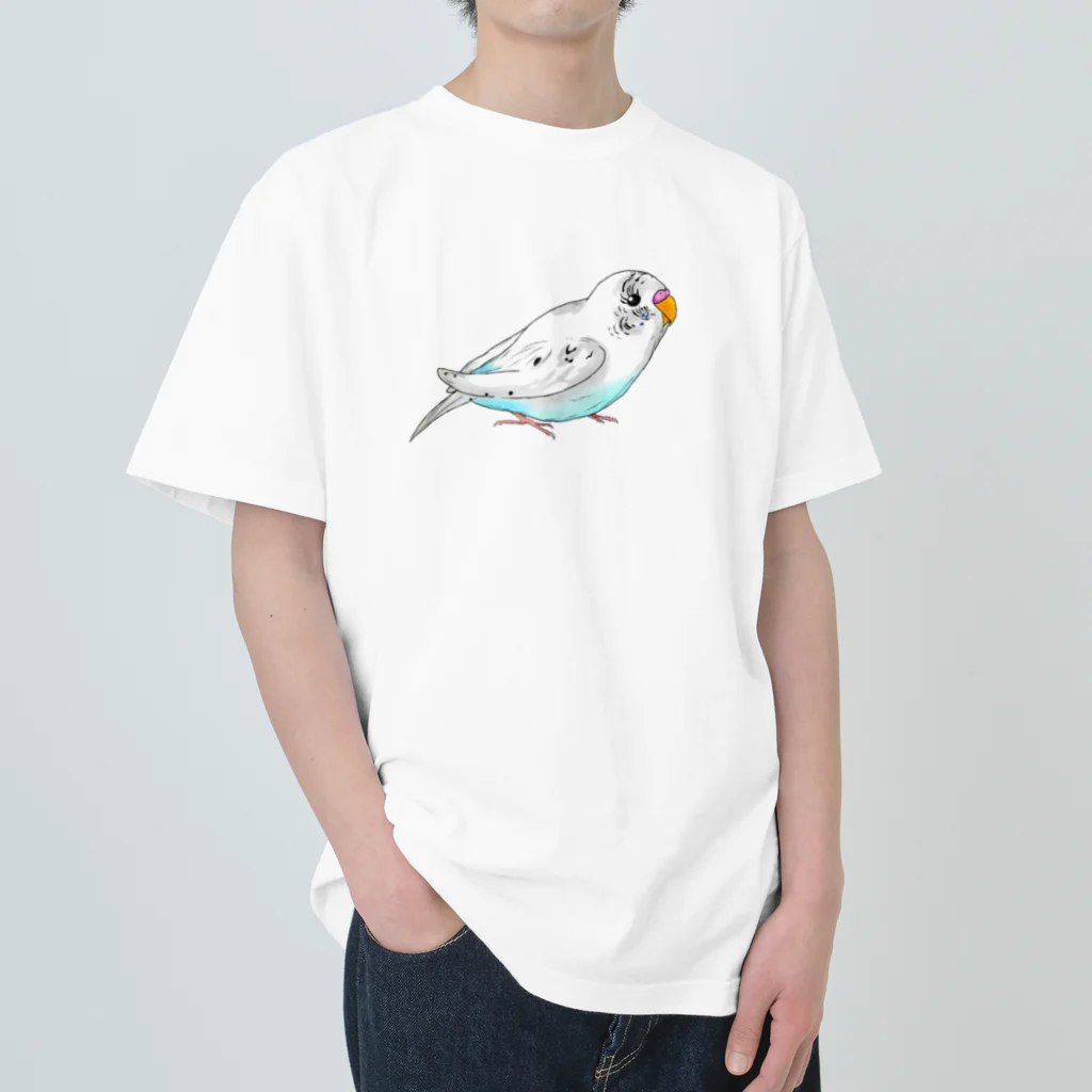 Lily bird（リリーバード）のセキセイインコのピーコちゃん ヘビーウェイトTシャツ
